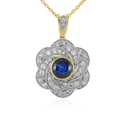Collar en plata con Zafiro estrella azul