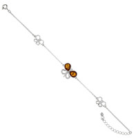 Brazalete en plata con Ámbar báltico