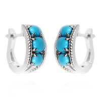 Pendientes en plata con Turquesa bella durmiente (Anne Bever)