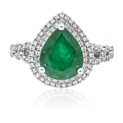 Anillo en oro con Esmeralda de Zambia AAA (AMAYANI)