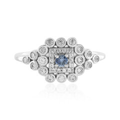 Anillo en plata con Zafiro azul Ceylon sin calentar