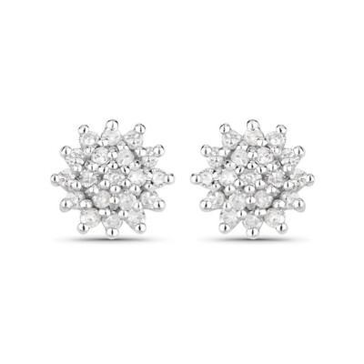 Pendientes en plata con Diamante I3 (J)