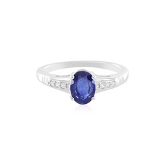 Anillo en plata con Zafiro azul de Madagascar