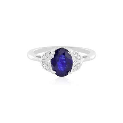 Anillo en plata con Zafiro azul de Madagascar