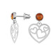 Pendientes en plata con Ámbar báltico cognac (dagen)