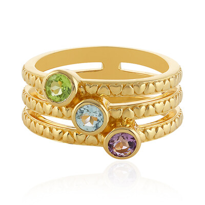 Anillo en plata con Topacio azul cielo