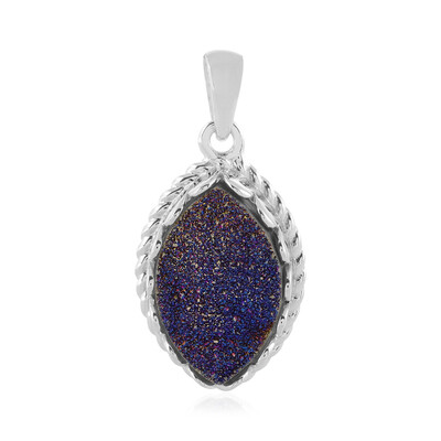 Colgante en plata con Ágata azul cobalto brillante