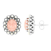 Pendientes en plata con Rodocrosita