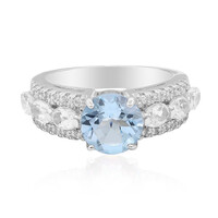 Anillo en plata con Topacio azul cielo