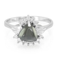 Anillo en plata con Hematita negra