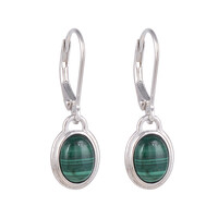 Pendientes en plata con Malaquita