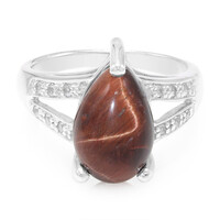Anillo en plata con Ojo de tigre rojo