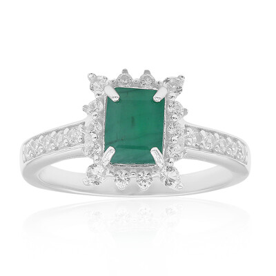 Anillo en plata con Esmeralda de Brasil