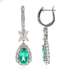 Pendientes en oro con Esmeralda de Colombia (CIRARI)