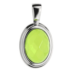 Colgante en plata con Ámbar colombiano verde