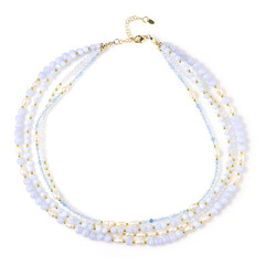 Collar en plata con Ágata de lazo azul (Riya)