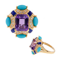 Anillo en oro con Amatista