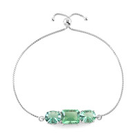 Brazalete en plata con Fluorita verde