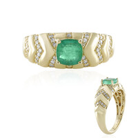 Anillo en oro con Esmeralda de Zambia AAA (de Melo)