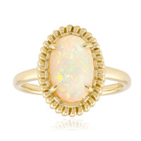 Anillo en oro con Ópalo blanco de Brasil