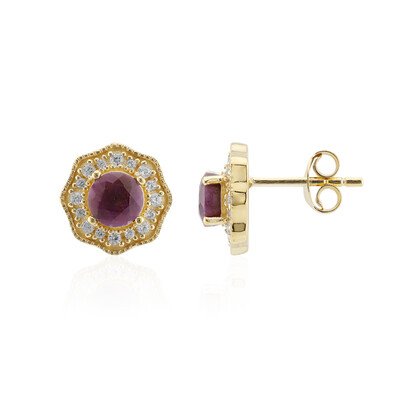 Pendientes en plata con Rubí