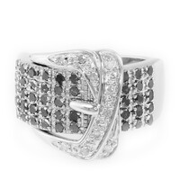 Anillo en plata con Diamante negro
