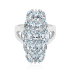 Anillo en plata con Topacio azul cielo
