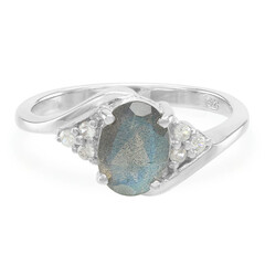 Anillo en plata con Labradorita
