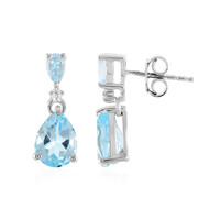 Pendientes en plata con Topacio azul cielo