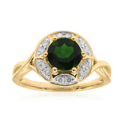 Anillo en oro con Diópsido de Rusia