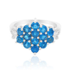 Anillo en plata con Apatita azul neón