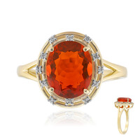 Anillo en oro con Ópalo de fuego AAA de México