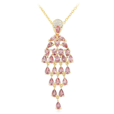 Collar en oro con Zafiro Padparascha no calentado (AMAYANI)
