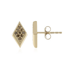 Pendientes en oro con Diamante chocolate I2