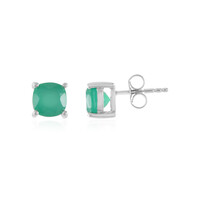 Pendientes en plata con Ónix verde