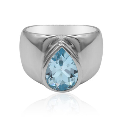Anillo en plata con Topacio azul cielo