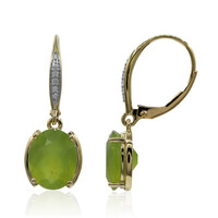 Pendientes en oro con Ópalo verde de Brasil (Tenner Diniz)