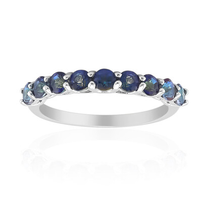 Anillo en plata con Cuarzo Místico azul