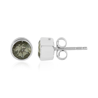Pendientes en plata con Amatista verde