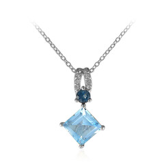 Collar en plata con Topacio azul cielo