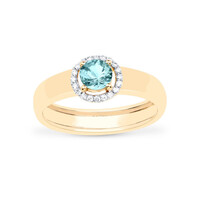 Anillo en oro con AAA Aguamarina