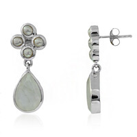 Pendientes en plata con Labradorita blanca