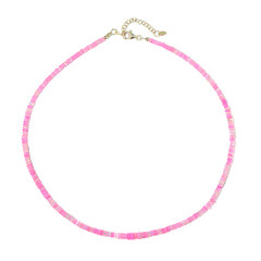 Collar en plata con Ópalo rosa de Etiopía