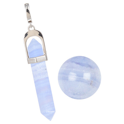 Accesorio en plata con Calcedonia azul