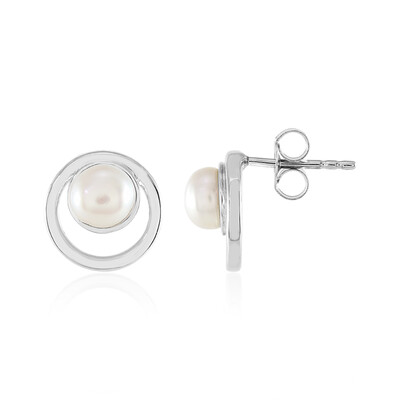 Pendientes en plata con Perla Freshwater