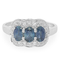 Anillo en plata con Zafiro de Kanchanaburi