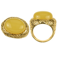 Anillo en plata con Ámbar báltico