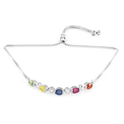 Brazalete en plata con Zafiro naranja