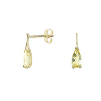 Pendientes en oro con Citrino de color limón