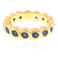 Anillo en plata con Zafiro azul de Madagascar